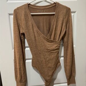 Abercrombie & Fitch Brown Wrap Bodysuit